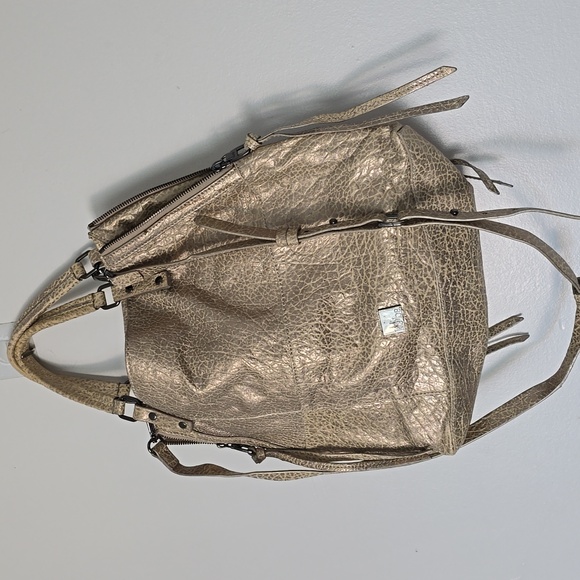 KOOBA  LEATHER METALLIC MINI CROSSBODY PURSE HANDBAG SATCHEL - Picture 2 of 6